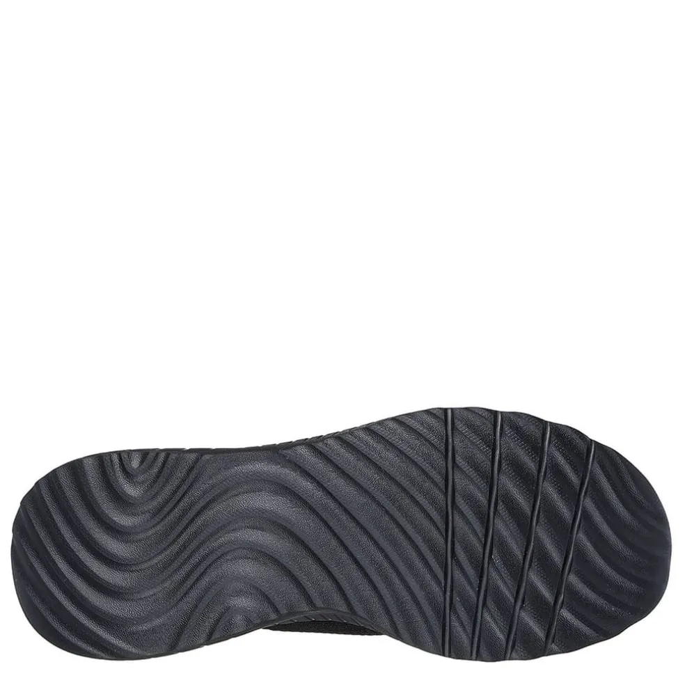 Skechers Womens Engineered Knit Bungee Slip Ins Runners in Black