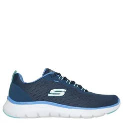 Skechers Womens Engineered Mesh Lace Up W Air Cool Low Top Trainers in Blue
