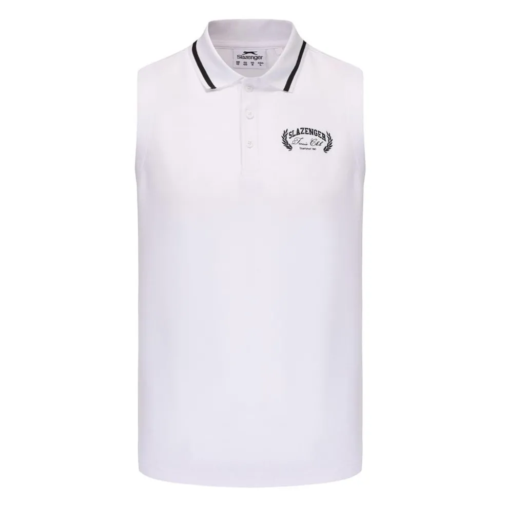Slazenger Plain Short Sleeve Polo Shirt in White