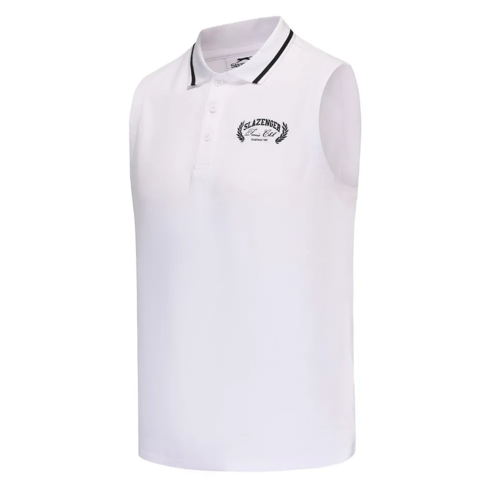 Slazenger Plain Short Sleeve Polo Shirt in White