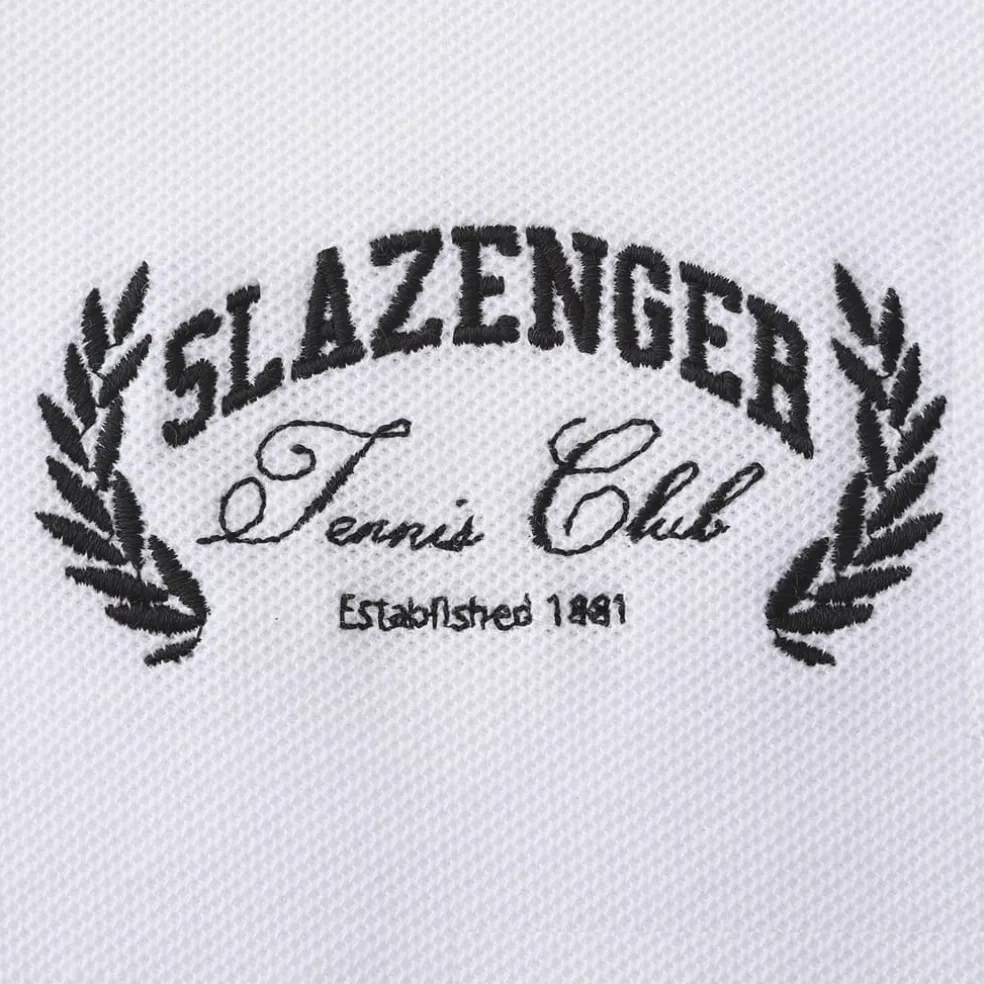 Slazenger Plain Short Sleeve Polo Shirt in White