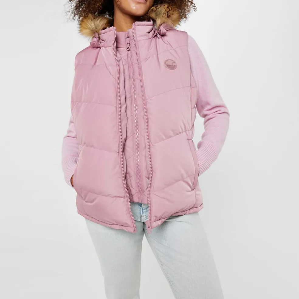 SoulCal 2 Zip Gilet Ladies in Pink