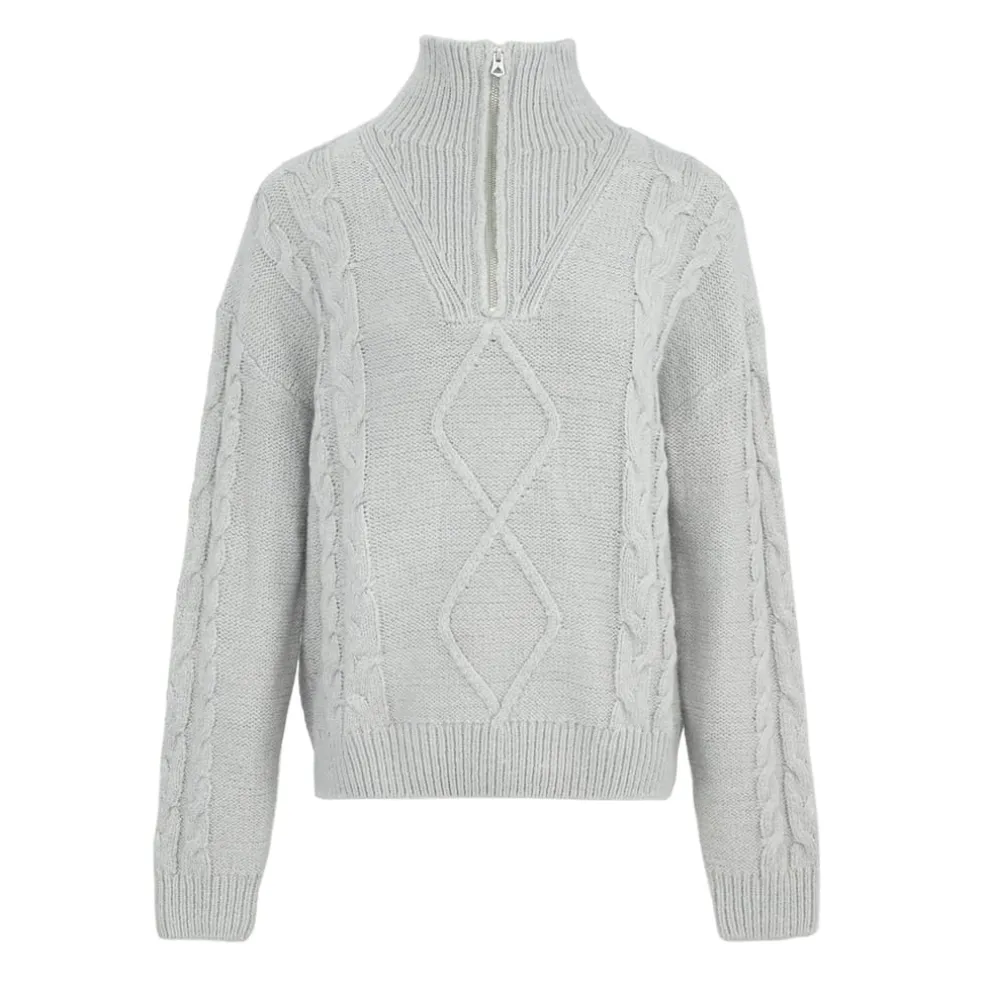 SoulCal Turtleneck Cable Knit Sweater in Grey