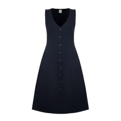 SoulCal V-Neck Midi A-Line Dress in Black