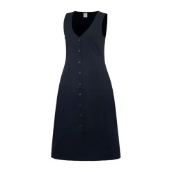 SoulCal V-Neck Midi A-Line Dress in Black