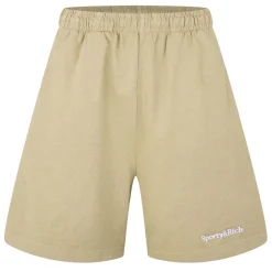 Sporty and Rich Sporty Serif Sweat Shorts in Beige