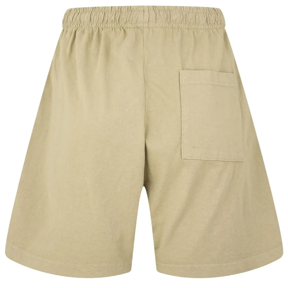 Sporty and Rich Sporty Serif Sweat Shorts in Beige