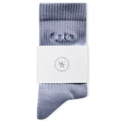 Sporty and Rich Sporty Tie-Dye Crew Socks in Purple