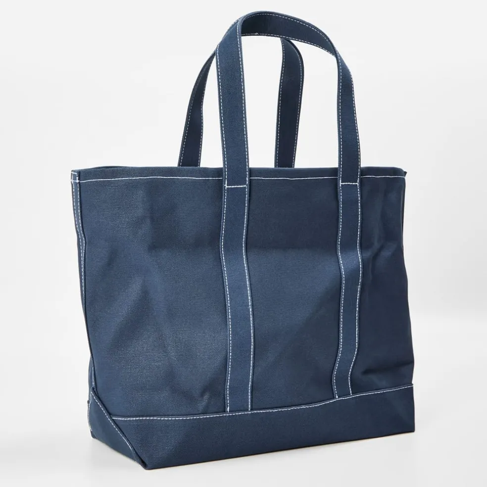 Sporty and Rich Sporty Vendome Tote with Detachable Strap in Blue