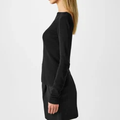 St. Agni Rouleau Tie Reversible Knit Top in Black