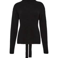 St. Agni Wool Cashmere Blend Tie Back Jumper in Black
