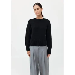 St. Agni Wool Cashmere Blend Tie Back Jumper in Black