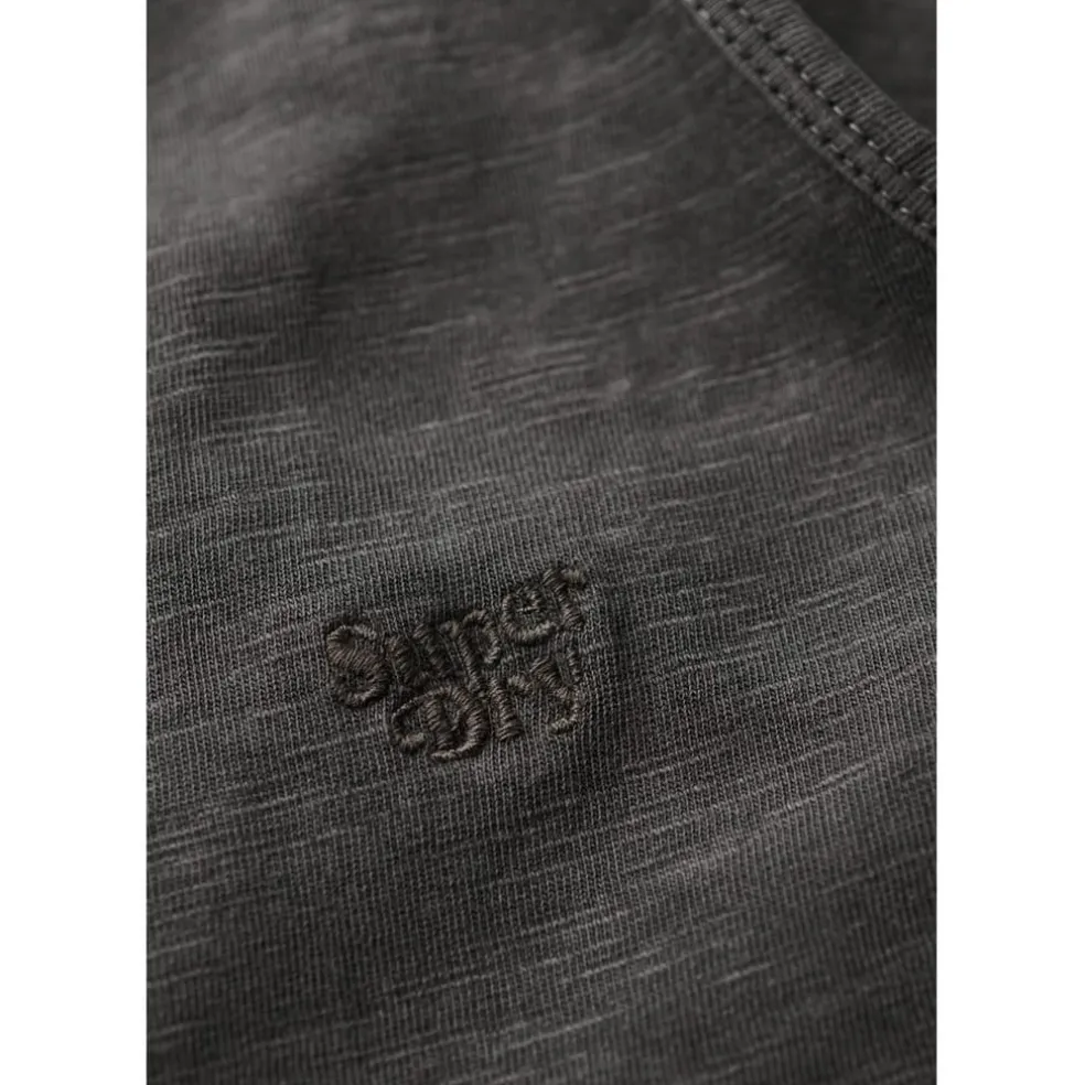 Superdry V Neck Relaxed Fit Sleeveless Top in Black
