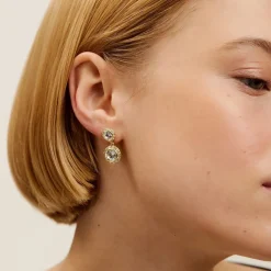 Ted Baker Crystal Drop Earrings in Gold