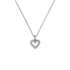 Ted Baker Crystal Heart Pendant Necklace in Silver