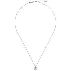 Ted Baker Crystal Heart Pendant Necklace in Silver