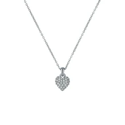 Ted Baker Crystal Heart Pendant Necklace in Silver