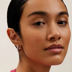 Ted Baker Crystal Hoop Earrings in Silver