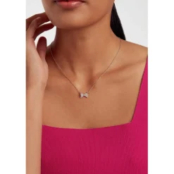 Ted Baker Cubic Zirconia Bow Charm Pendant in Silver