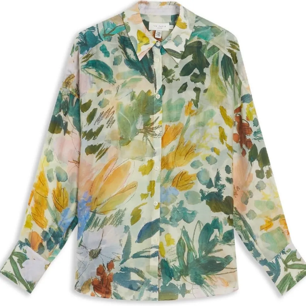 Ted Baker Piccola Long Sleeve Relaxed Fit Shirt in White