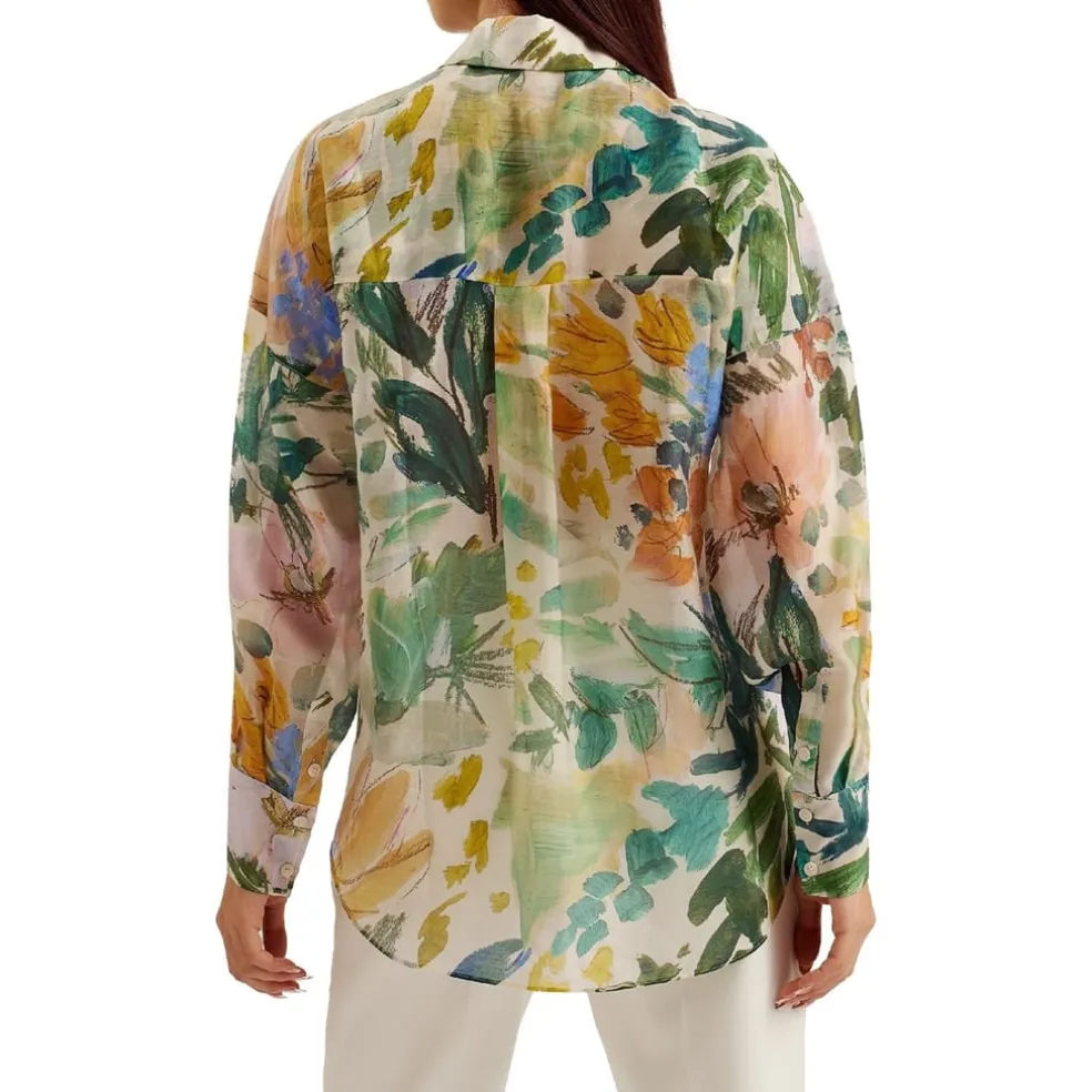 Ted Baker Piccola Long Sleeve Relaxed Fit Shirt in White