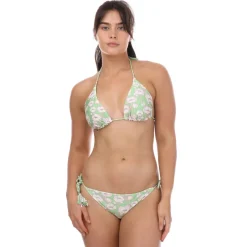 Ted Baker Raela Reversible Poppy Print Bikini Top in Green