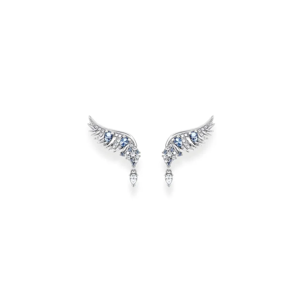 Thomas Sabo Phoenix Wing Ear Studs in Silver blue