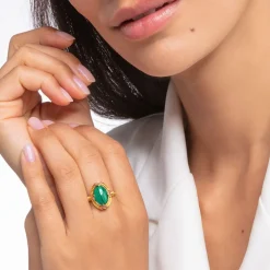 Thomas Sabo Stone Ring in Gold