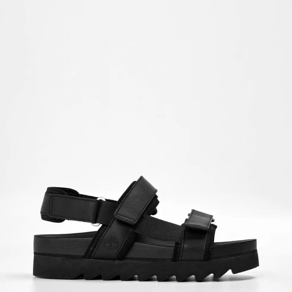 Timberland St Moni Open Toe Flatform Slides in Black