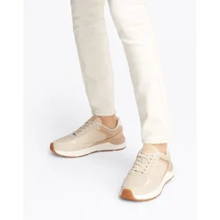 Tommy Hilfiger Casual Fashion Runner Lthr Mix in Beige