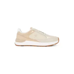Tommy Hilfiger Casual Fashion Runner Lthr Mix in Beige