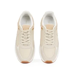 Tommy Hilfiger Casual Fashion Runner Lthr Mix in Beige