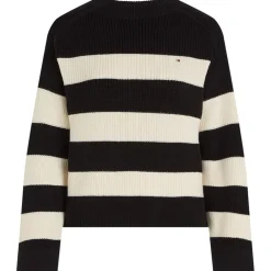Tommy Hilfiger Crew Neck Relaxed Fit Long Sleeve Sweater in Cream
