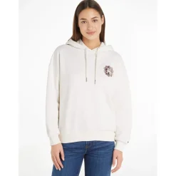 Tommy Hilfiger Monogram Stamp Relaxed Fit Hoody in White