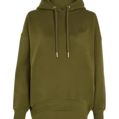Tommy Hilfiger Monogram Stamp Embroidery Relaxed Hoody in Green