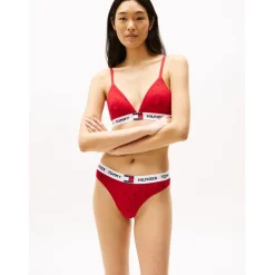 Tommy Hilfiger Print Repeat Logo Waistband Briefs in Red