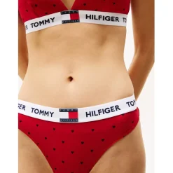 Tommy Hilfiger Print Repeat Logo Waistband Briefs in Red
