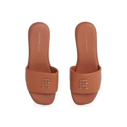Tommy Hilfiger Th Logo Hardware Leather Mule in Brown
