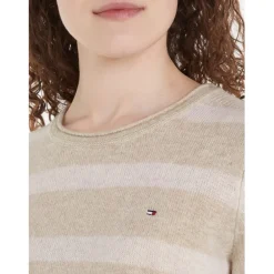 Tommy Hilfiger Wool C Nk Ls Sweater in Beige