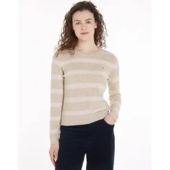 Tommy Hilfiger Wool C Nk Ls Sweater in Beige