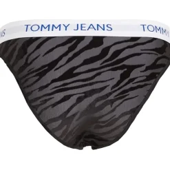 Tommy Hilfiger Zebra Patterned Thong in Black