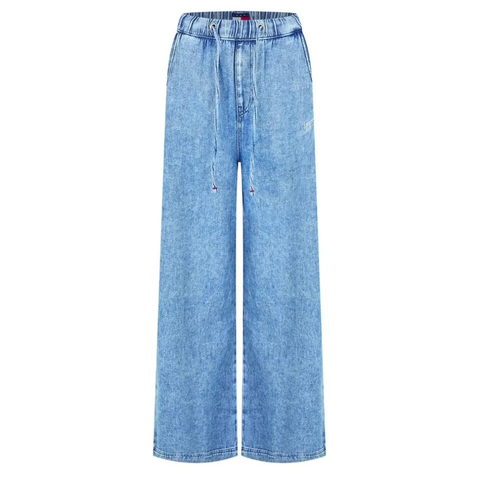 Tommy Jeans Denim Long Palazzo in Blue
