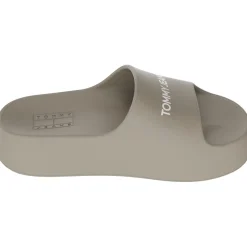 Tommy Jeans Flatform Slide Pool Sandals in Beige