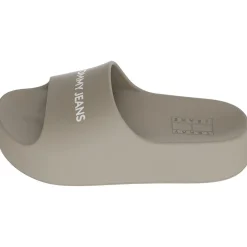 Tommy Jeans Flatform Slide Pool Sandals in Beige