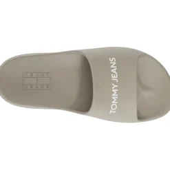 Tommy Jeans Flatform Slide Pool Sandals in Beige