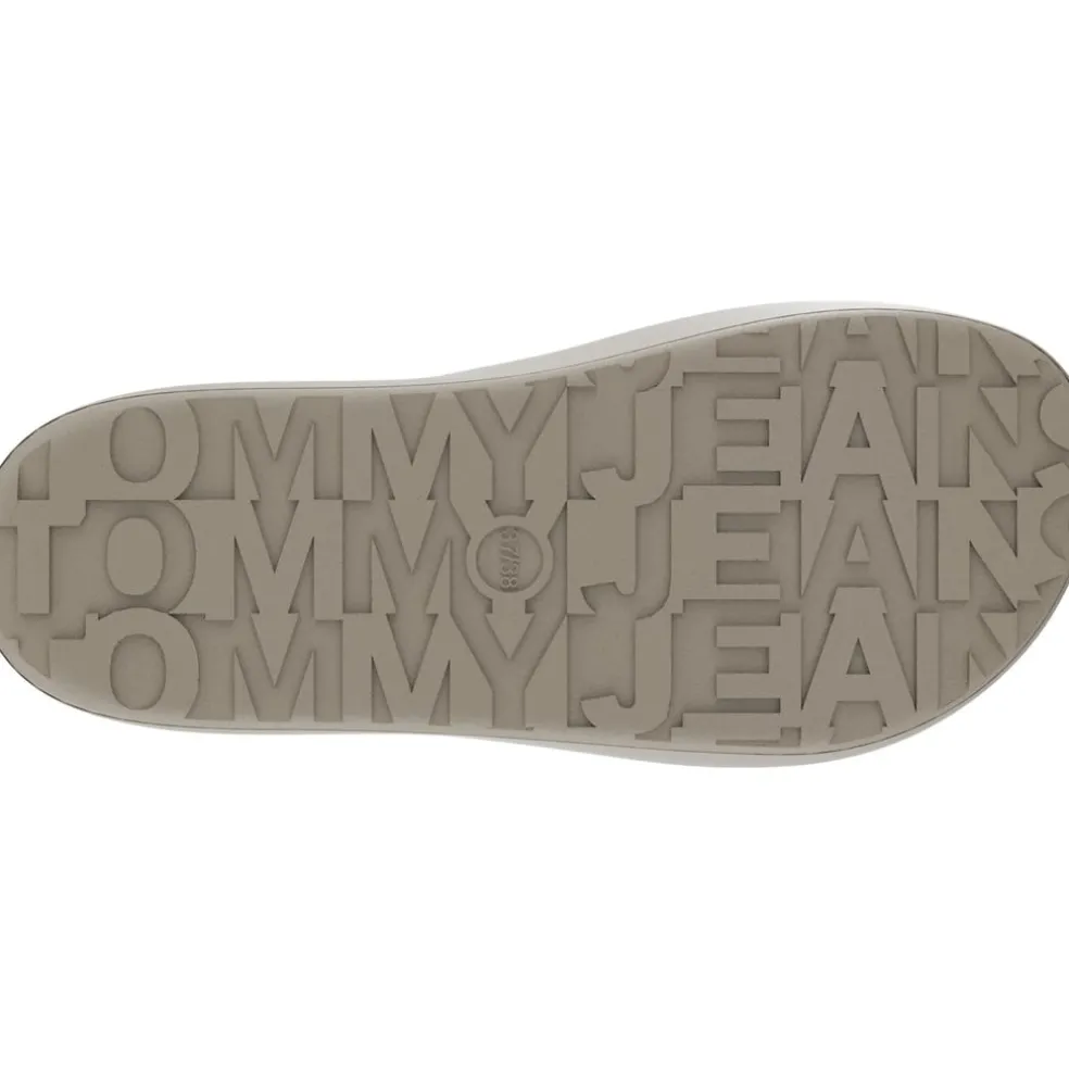 Tommy Jeans Flatform Slide Pool Sandals in Beige