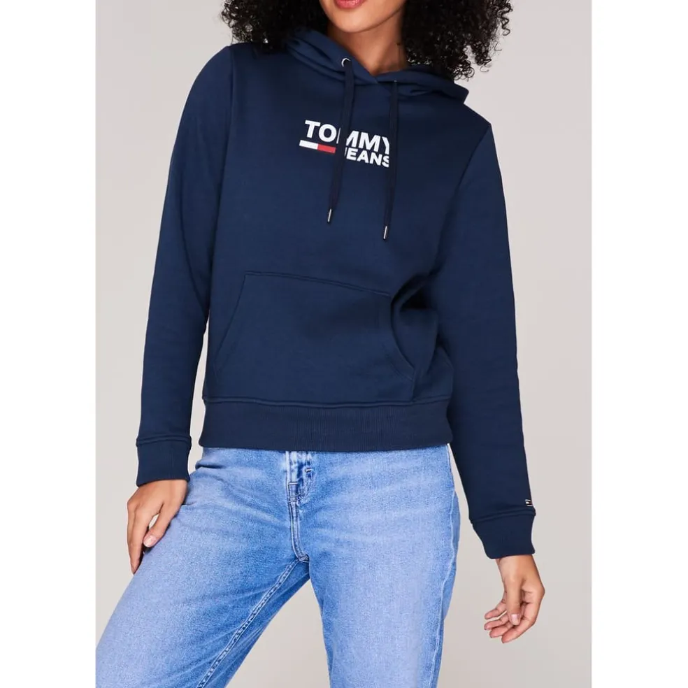 Tommy Jeans Logo Hoodie in Blue