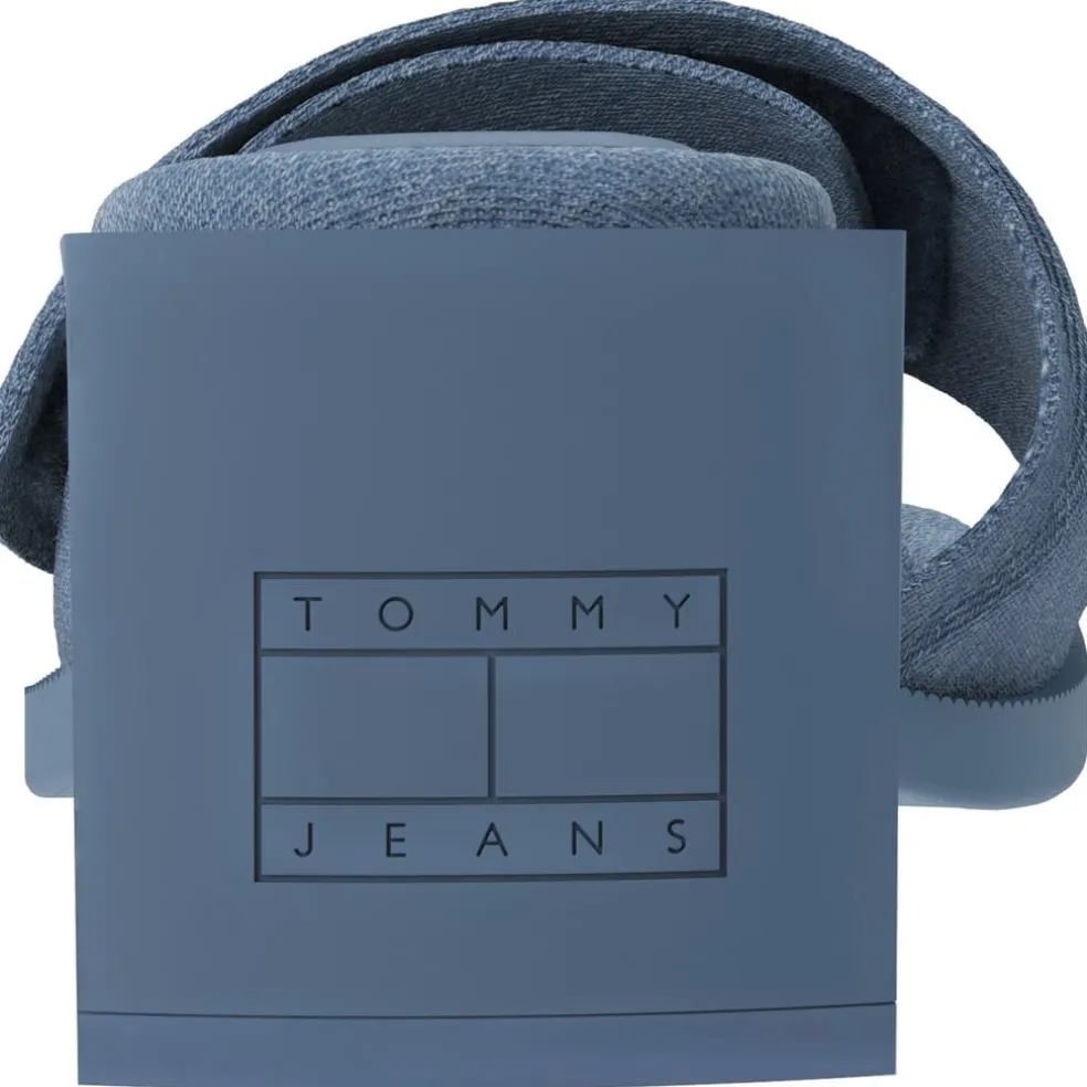 Tommy Jeans Origin Open Toe Heeled Mules in Blue