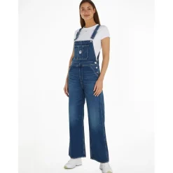 Tommy Jeans Relaxed Fit Dungaree Jumpsuit in Blue