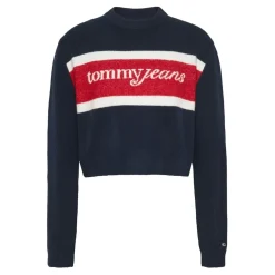 Tommy Jeans Script Cblk Sweater in Blue